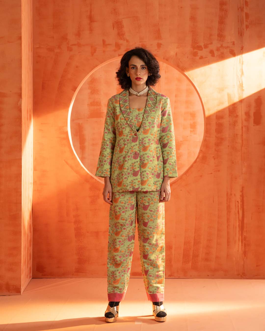 Floral Storm( 3 PCS PANT SUIT CO-ORD SET)