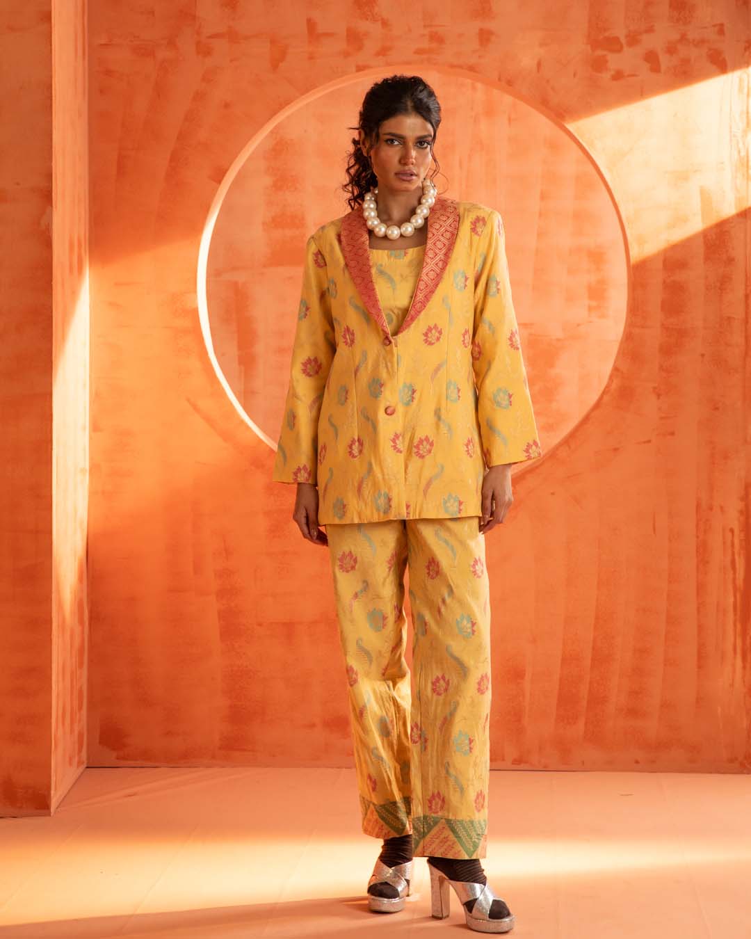 Citrine Fire( 3 PCS PANT SUIT CO-ORD SET)