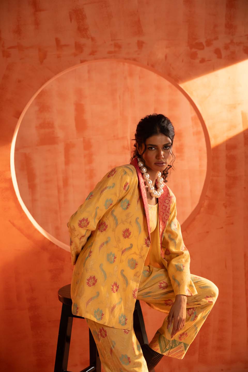 Citrine Fire( 3 PCS PANT SUIT CO-ORD SET)