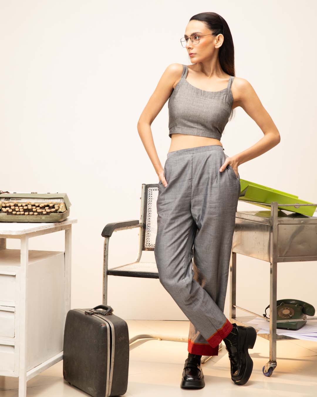 Steel Empress( 3 PCS PANT SUIT CO-ORD SET)