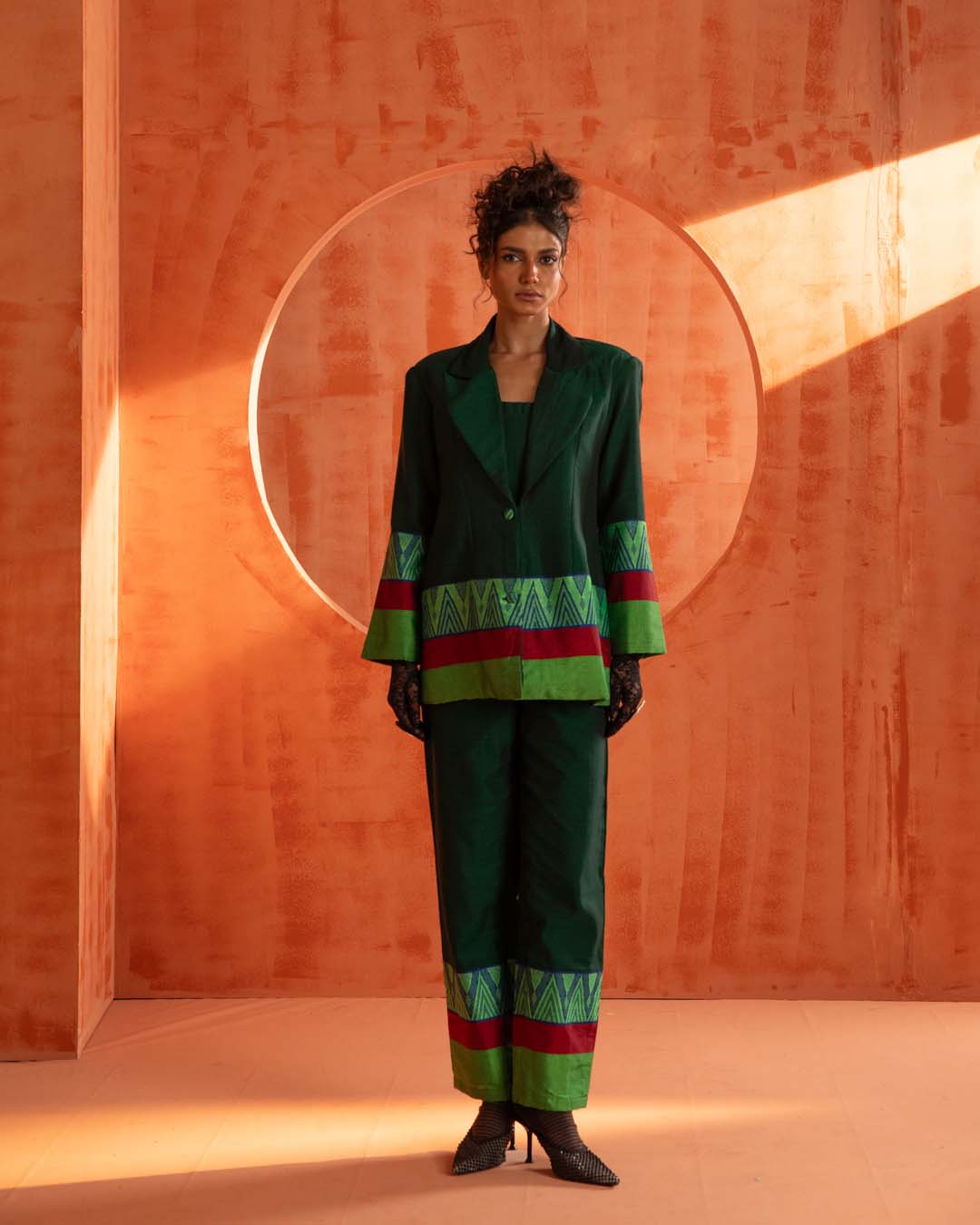 Jade Chameleon( 3 PCS PANT SUIT CO-ORD SET)