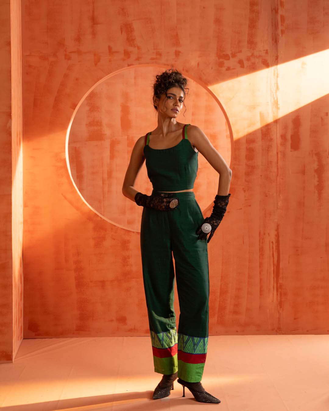 Jade Chameleon( 3 PCS PANT SUIT CO-ORD SET)