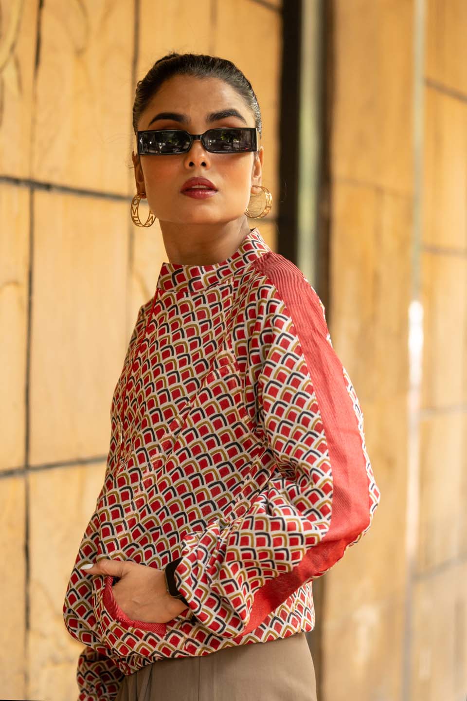 Crimson Arc - Bomber Jacket