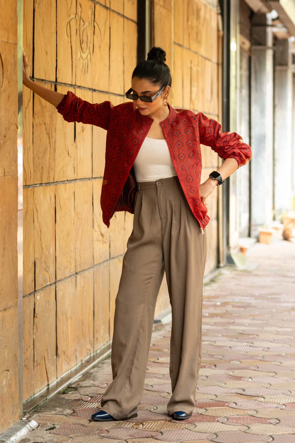 Rust Ember Diamond - Bomber Jacket