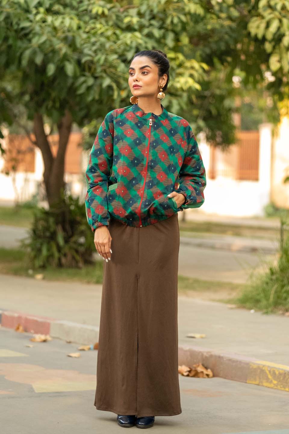 Verdant Grid - Bomber Jacket