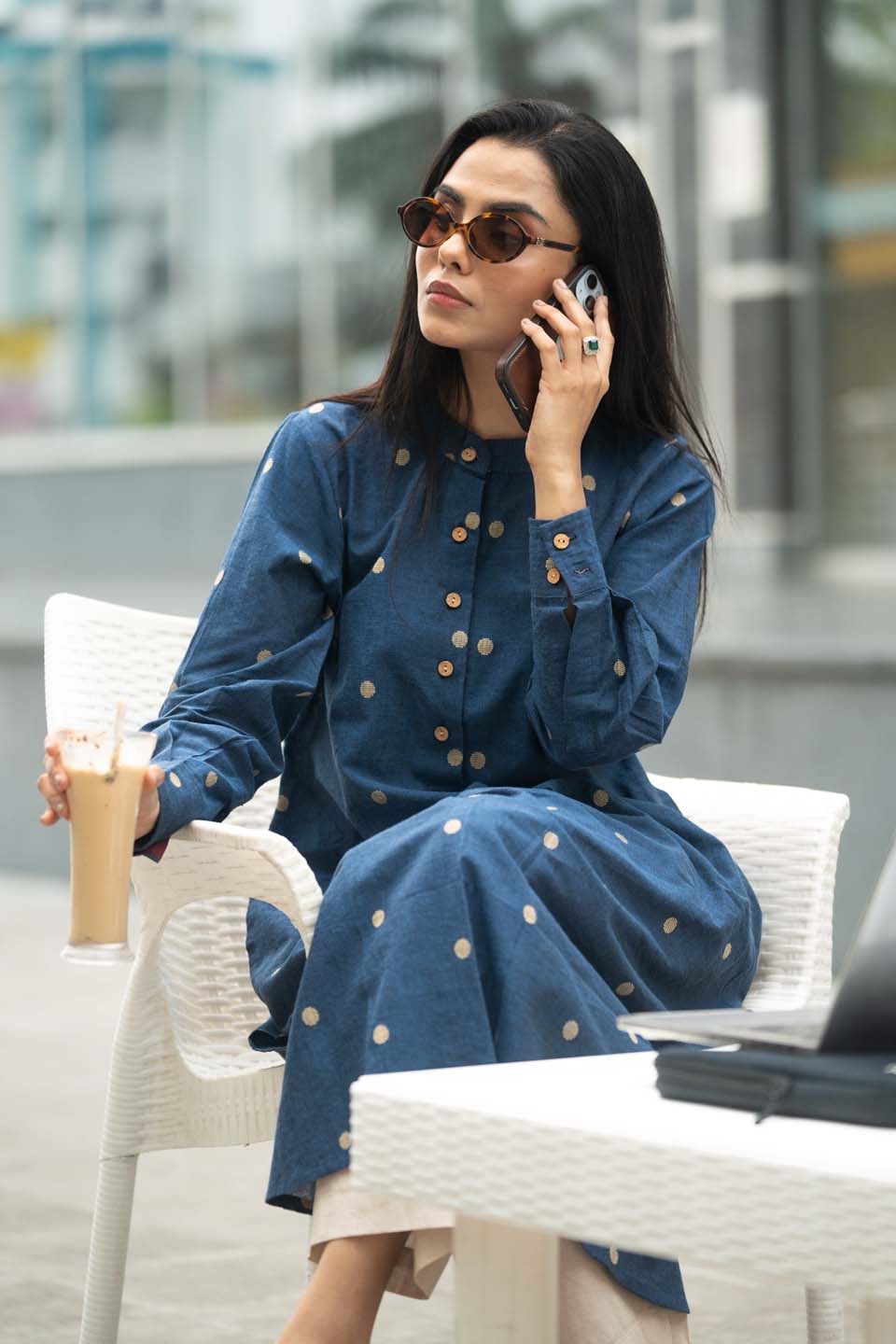 Midnight Buti — Handloom Cotton Kurta