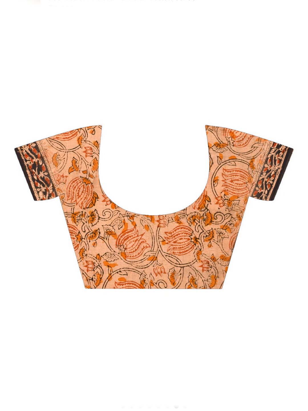 MIDNIGHT FLORAL GRACE (KALAMKARI 100% PURE COTTON SAREE)