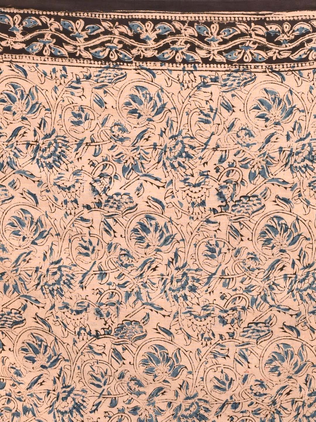 PRINTED FLORAL SYMPHONY (KALAMKARI 100% PURE COTTON SAREE)