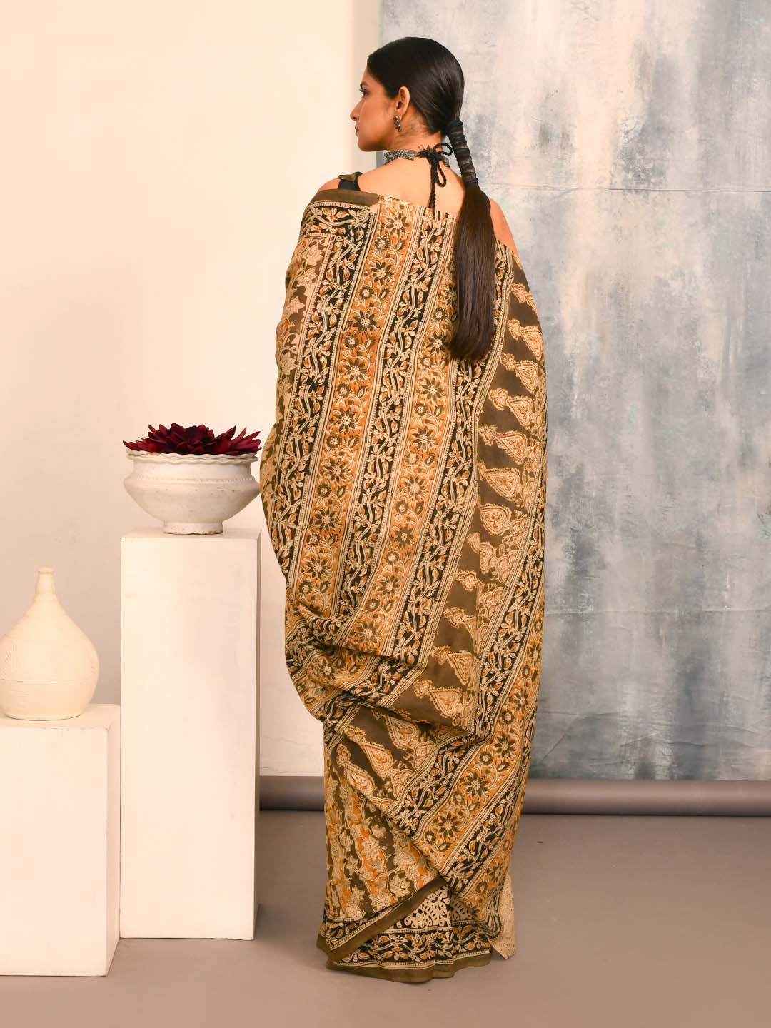 JAITUN PANKHURI (KALAMKARI 100% PURE COTTON SAREE)