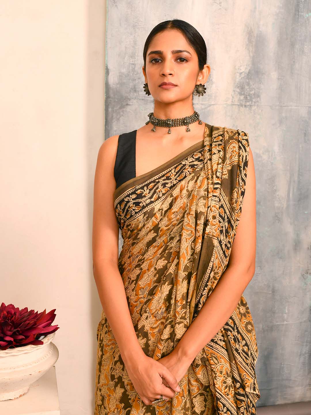 JAITUN PANKHURI (KALAMKARI 100% PURE COTTON SAREE)