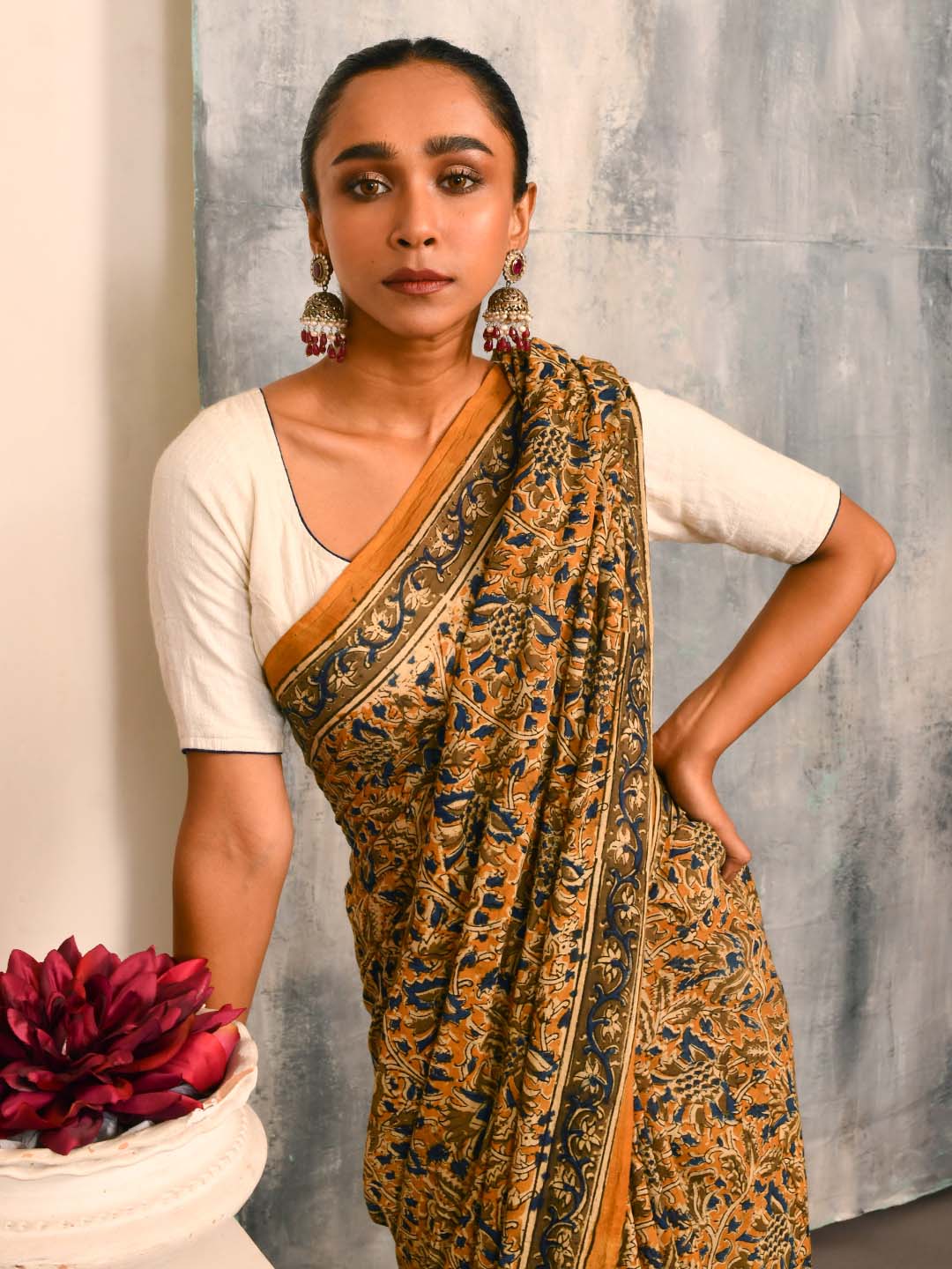 PHOOL KI KALAMKARI (KALAMKARI 100% PURE COTTON SAREE)