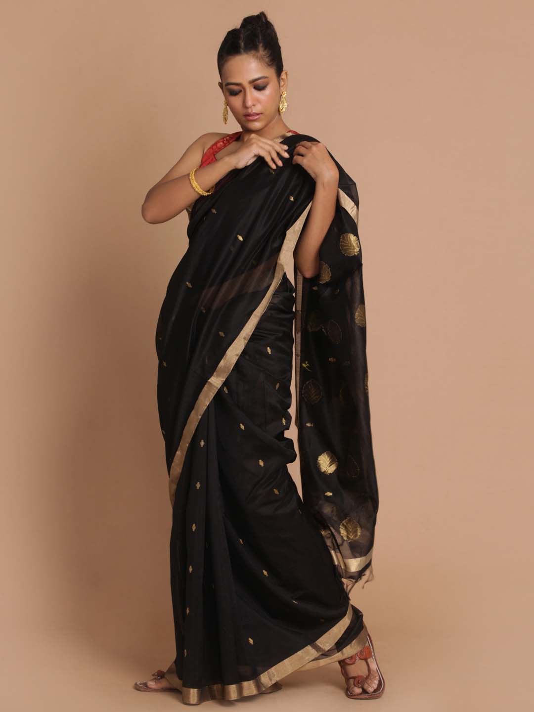 Indethnic Chanderi Handloom Silk Cotton Saree - View 2