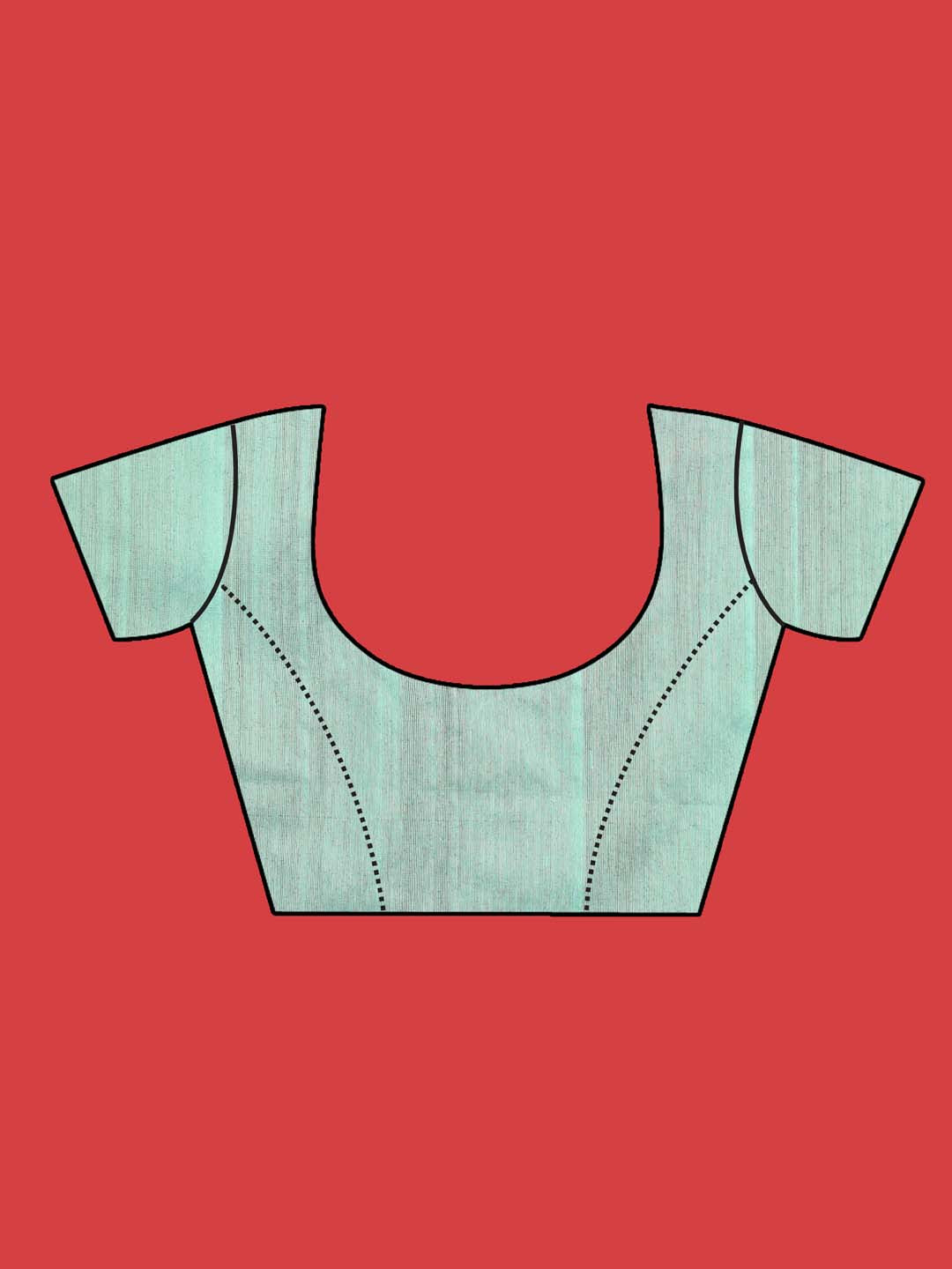 Indethnic Green Pure Silk Floral Design Jamdani - Blouse Piece View