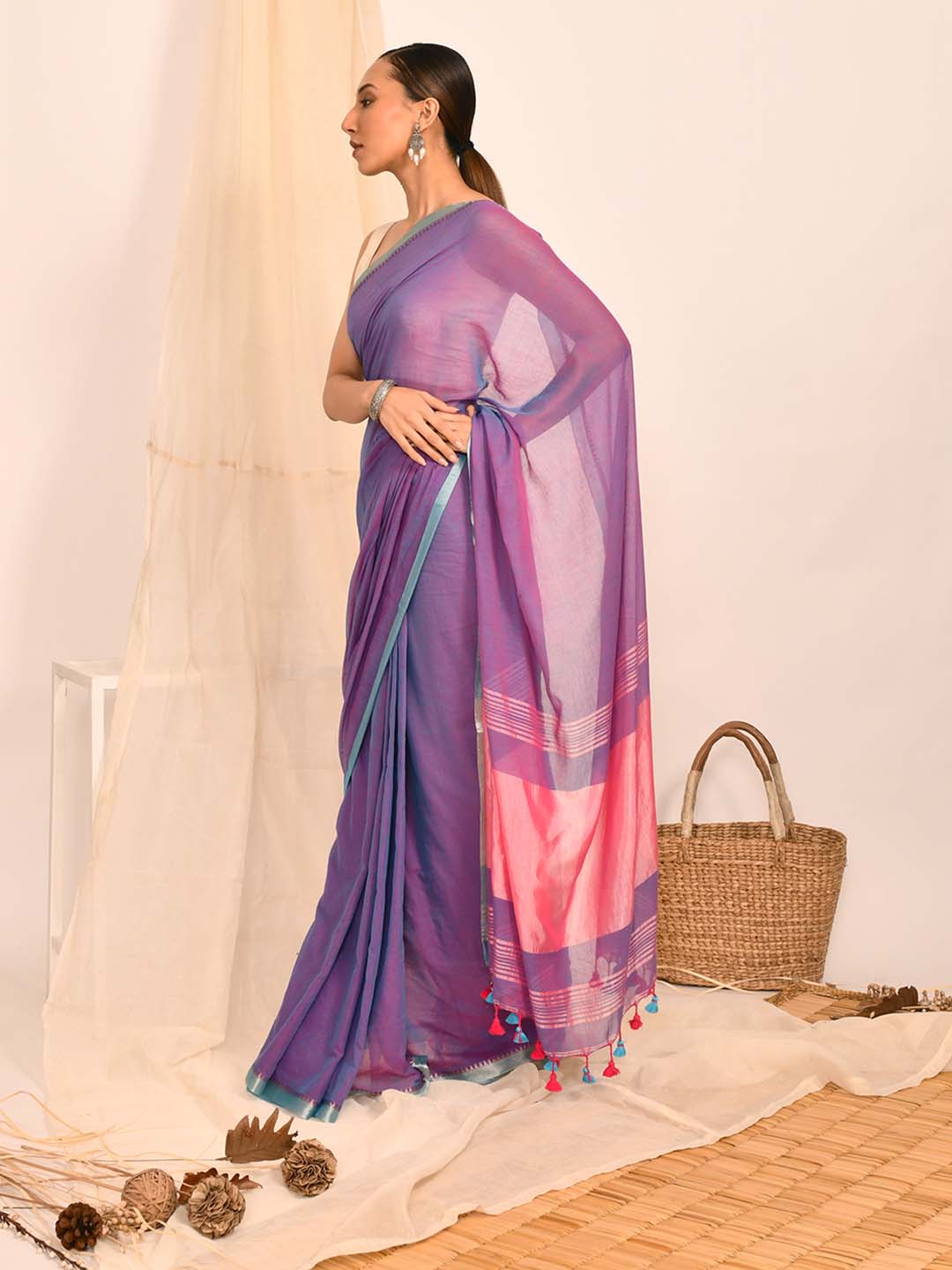 LILAC SYMPHONY (BENGAL HANDLOOM 100% PURE COTTON SAREE)