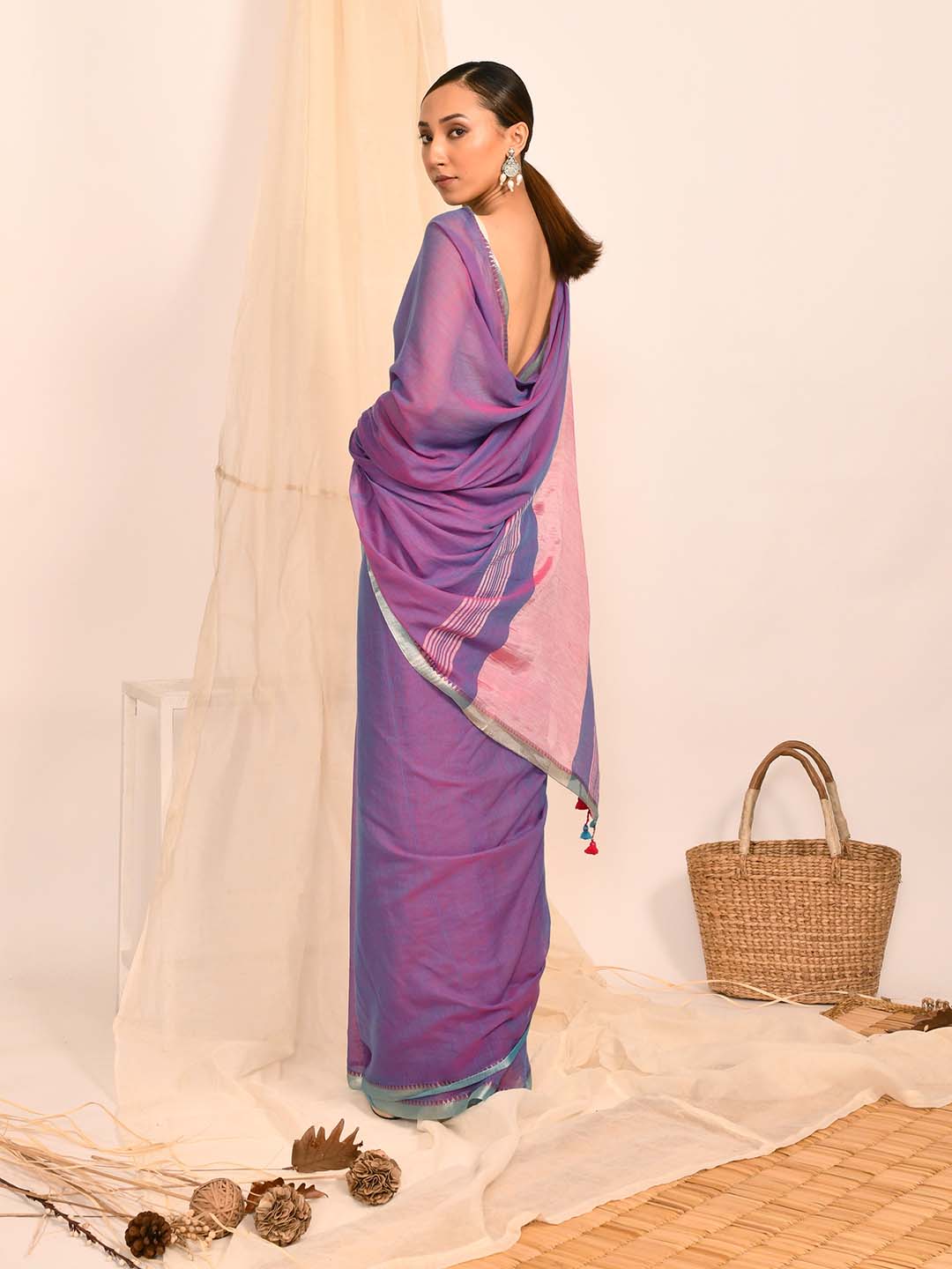 LILAC SYMPHONY (BENGAL HANDLOOM 100% PURE COTTON SAREE)