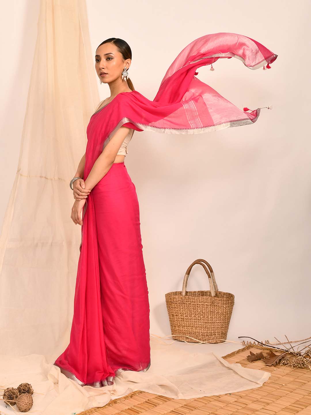 VIVID BLOCK (BENGAL HANDLOOM 100% PURE COTTON SAREE)