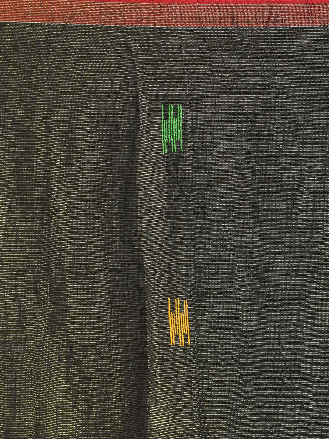 Indethnic Black Bengal Handloom Cotton Blend Party Saree - Saree Detail View