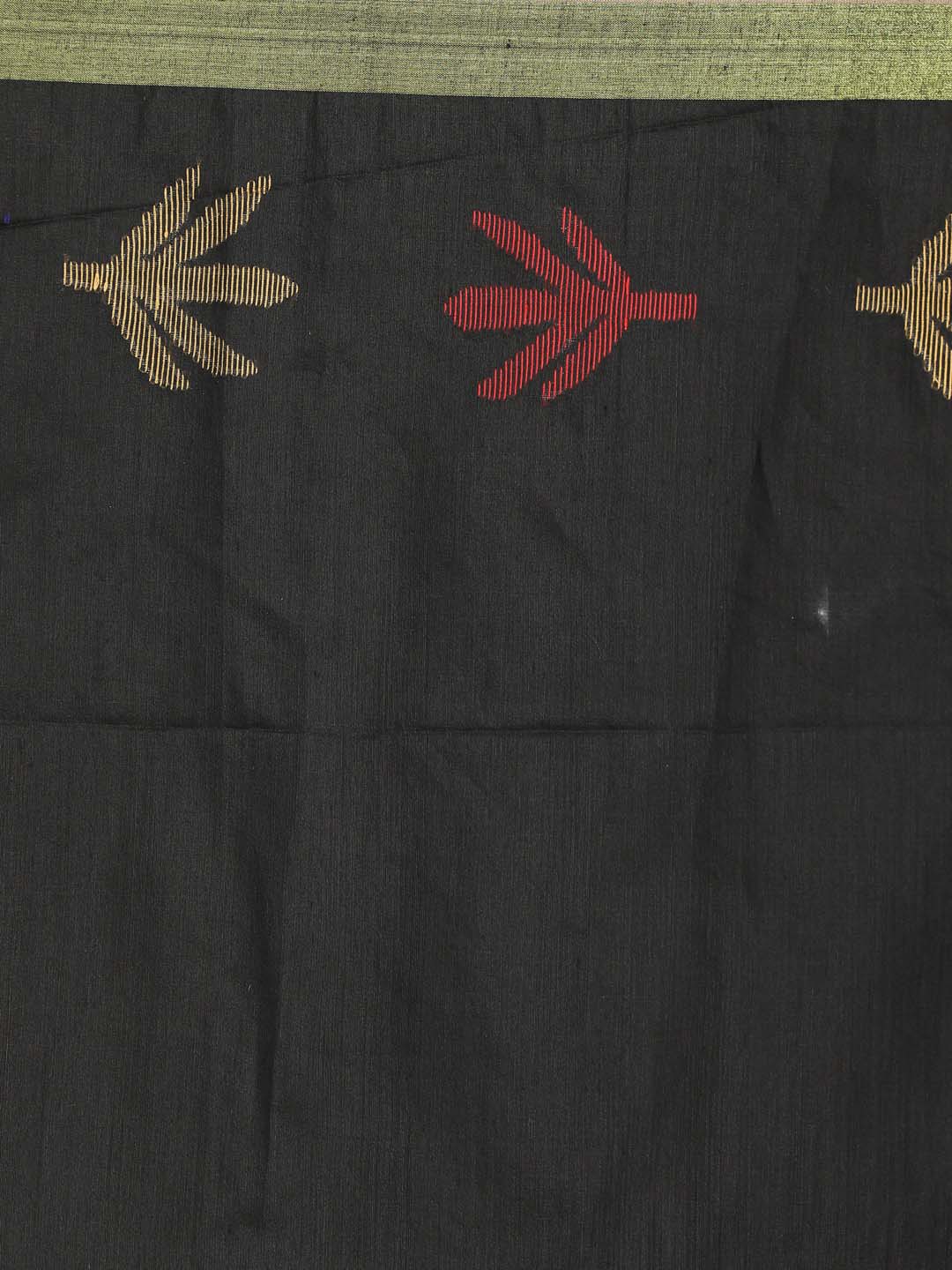 Indethnic Black Bengal Handloom Cotton Blend Work Saree - Saree Detail View