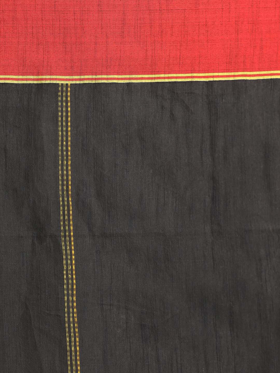 Indethnic Black Bengal Handloom Cotton Blend Work Saree - Saree Detail View