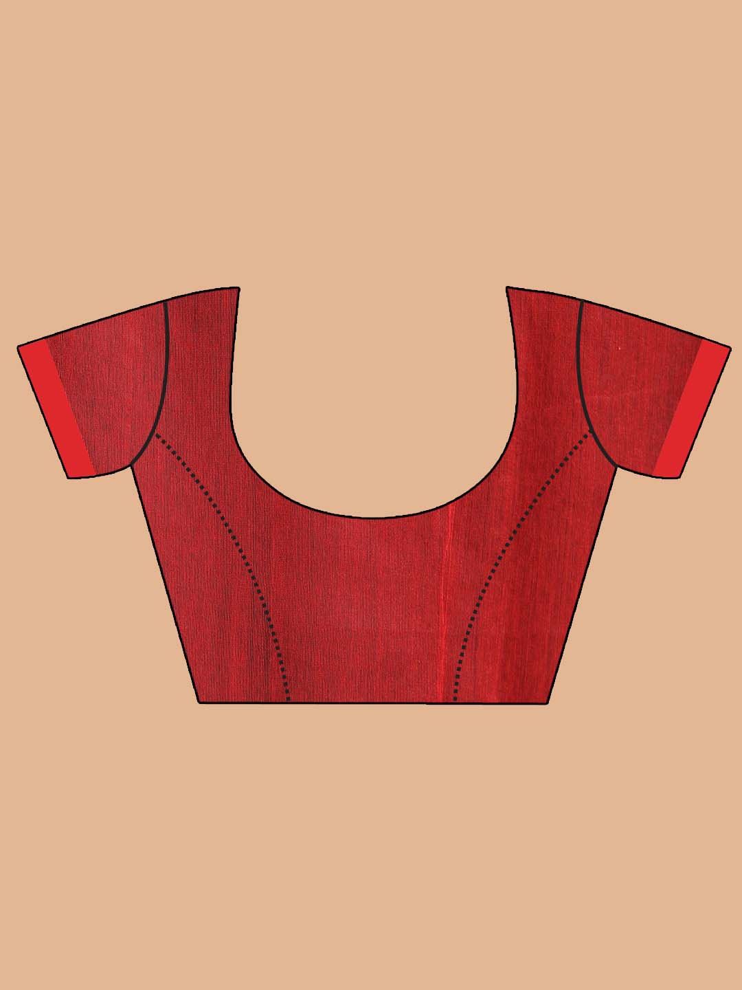 Indethnic Black Bengal Handloom Cotton Blend Work Saree - Blouse Piece View