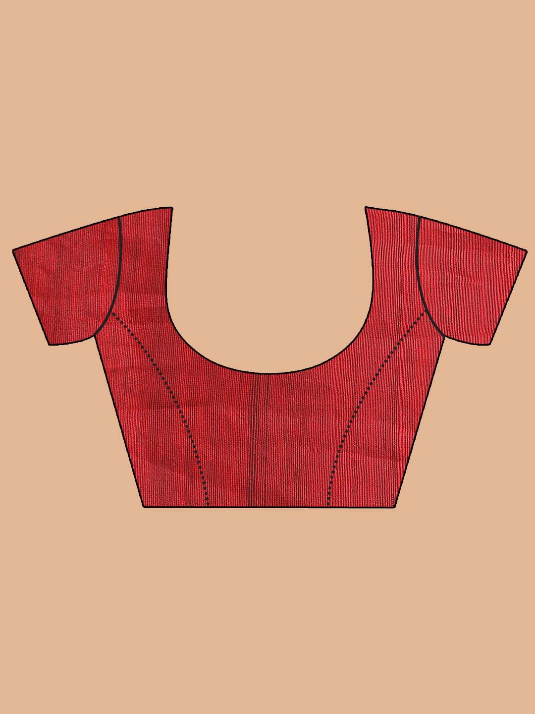 Indethnic Red Bengal Handloom Cotton Blend Party Saree - Blouse Piece View
