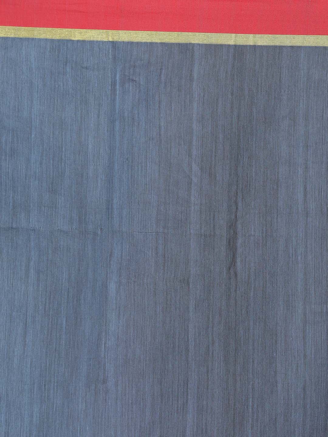 Indethnic Turquoise Blue Bengal Handloom Cotton Blend Work Saree - View 3