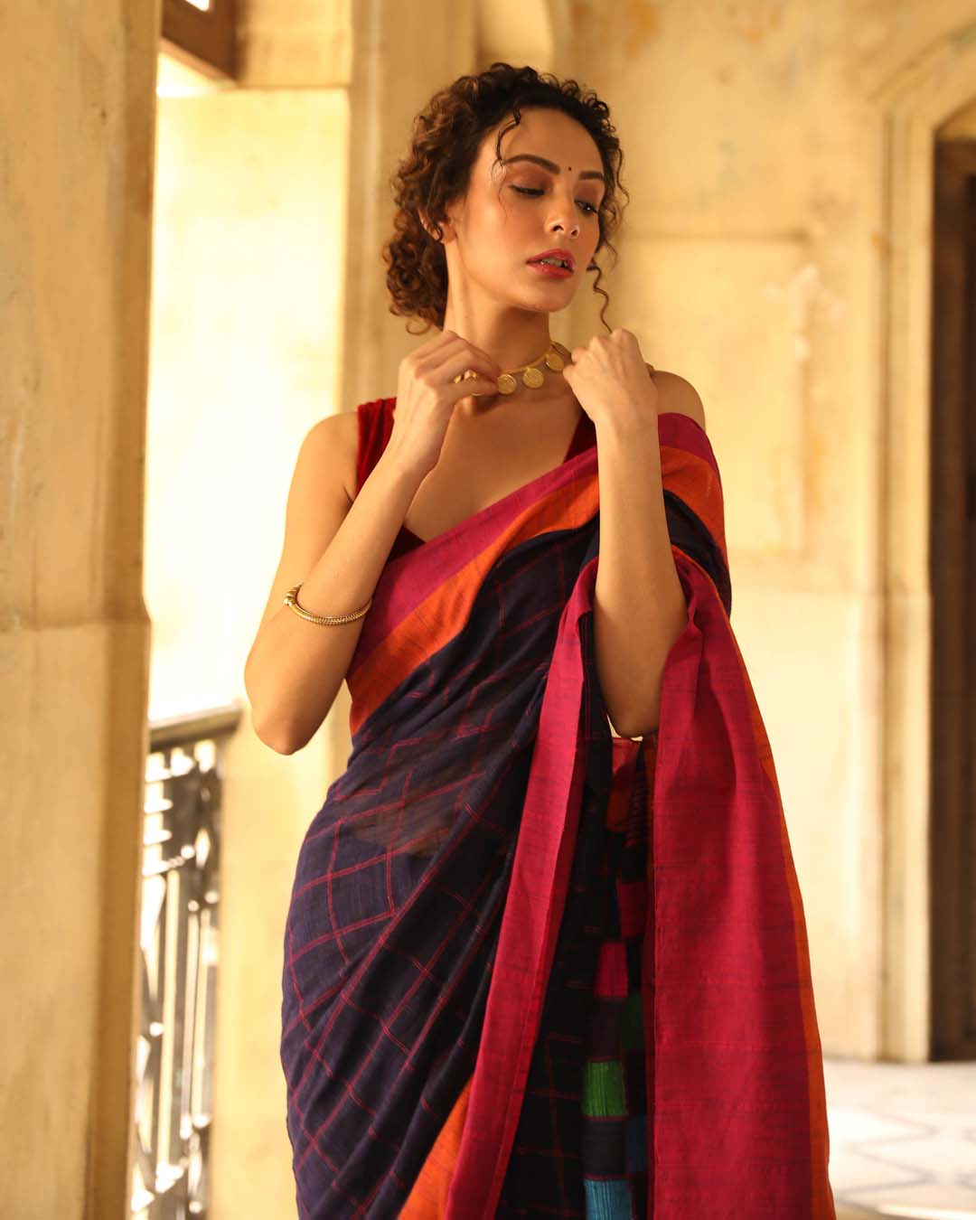 MIDNIGHT ELEGANCE (BENGAL HANDLOOM 100% PURE COTTON SAREE)