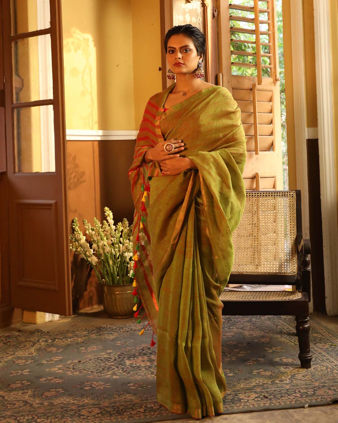 Indethnic Green Solid Daily Wear - View 1