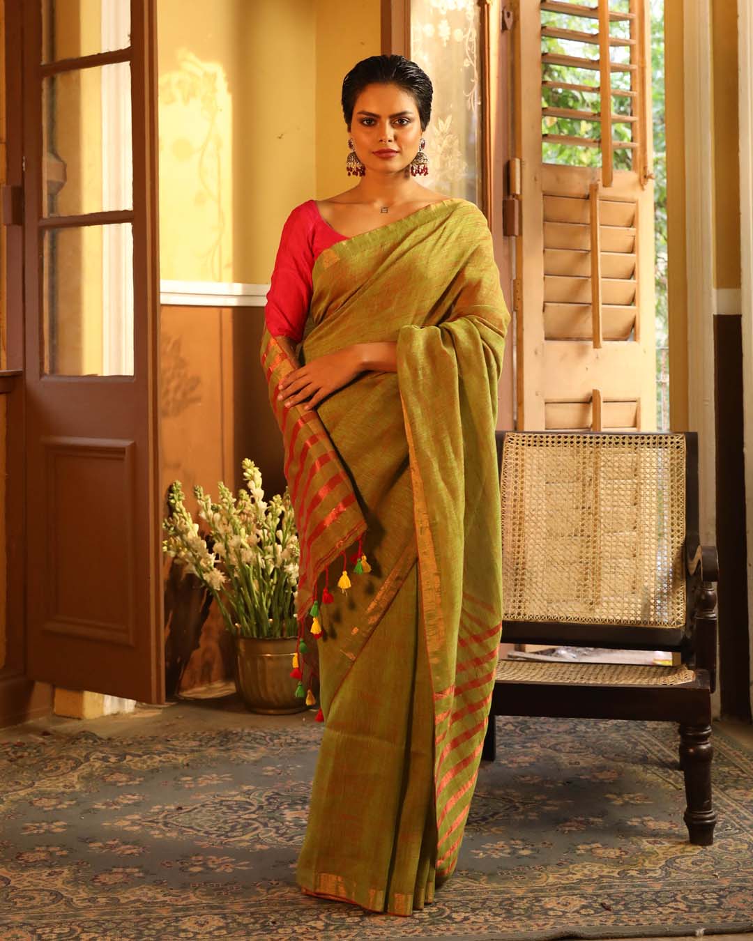 Indethnic Green Solid Daily Wear - View 2