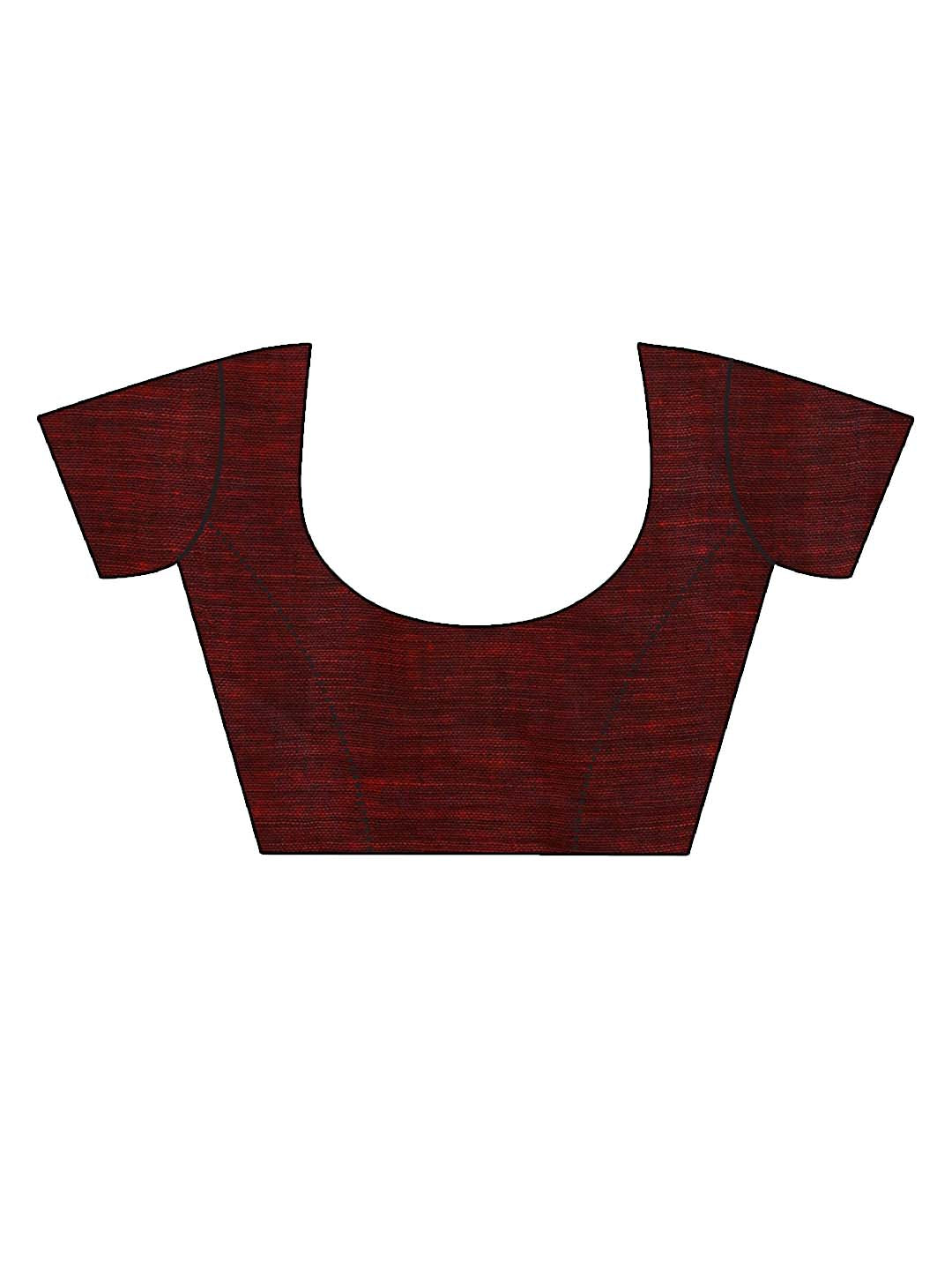REGAL MAROON (HANDLOOM PURE LINEN SAREE)