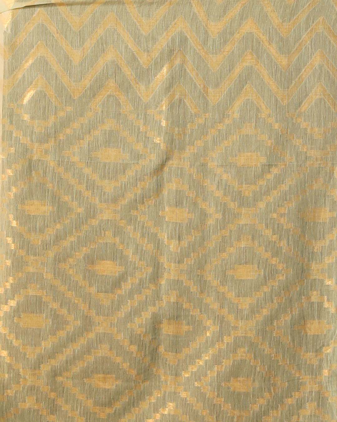 Indethnic Green Solid Party Wear - Saree Detail View