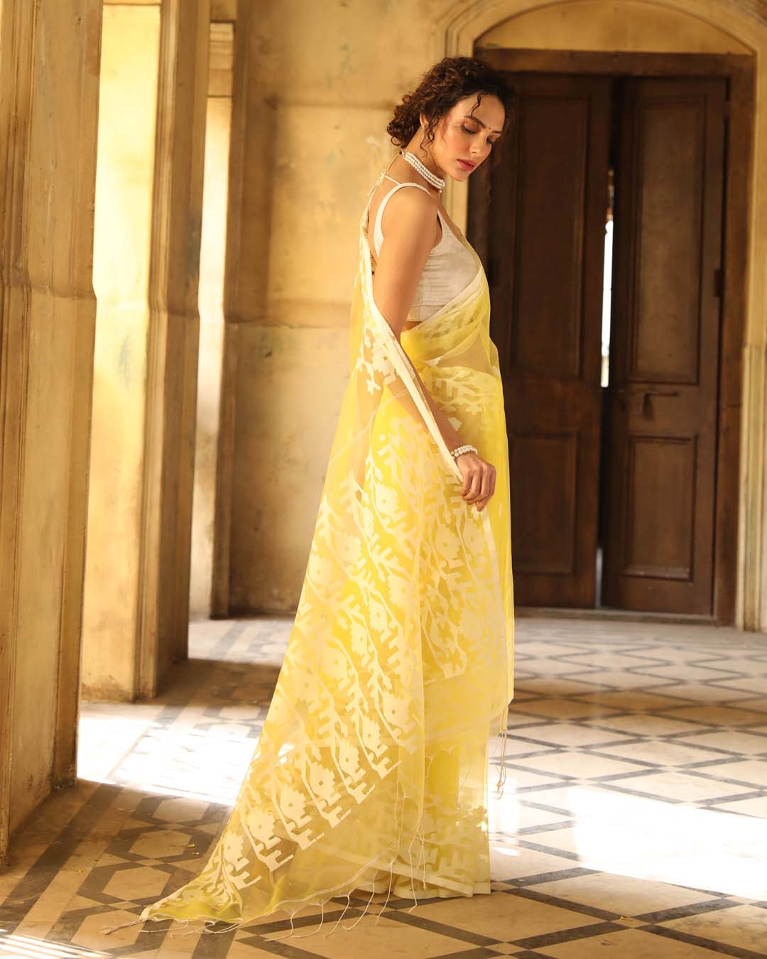 RADIANT SUNBEAM (HANDLOOM ART SILK SAREE)