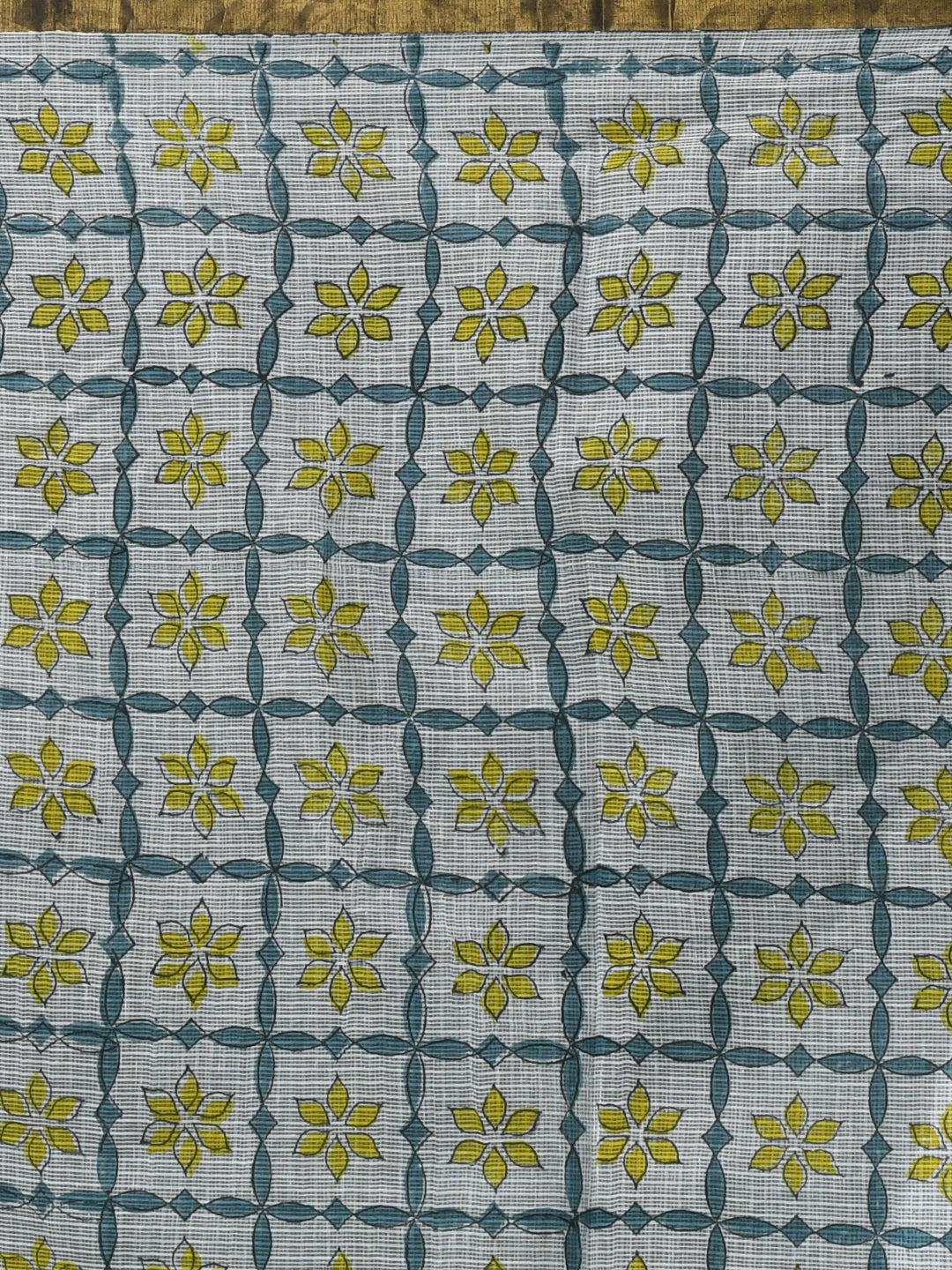 IVORY ILLUSIONS (BAGRU SILK COTTON SAREE)