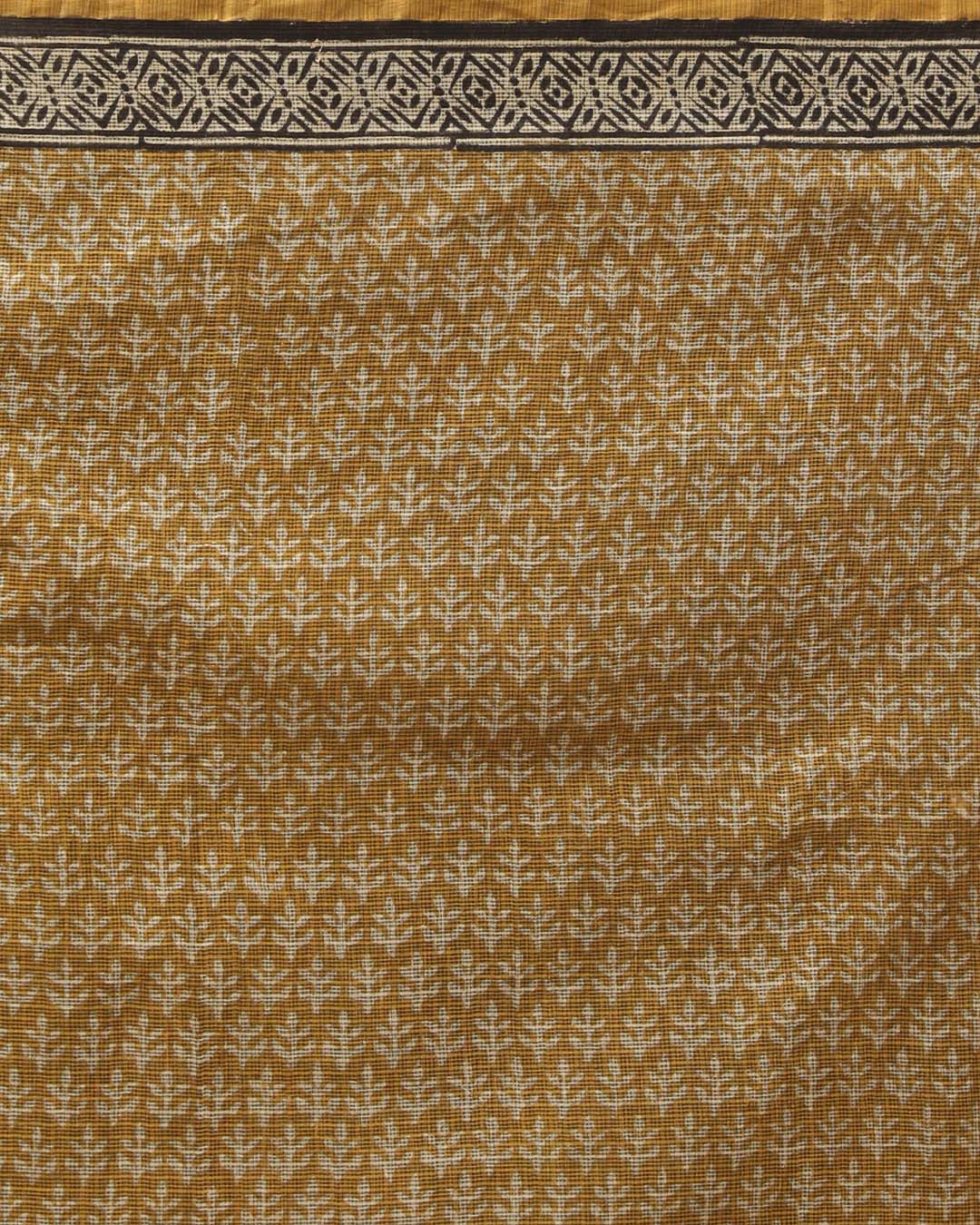 BEIGE WHIMSY (BAGRU SILK COTTON SAREE)