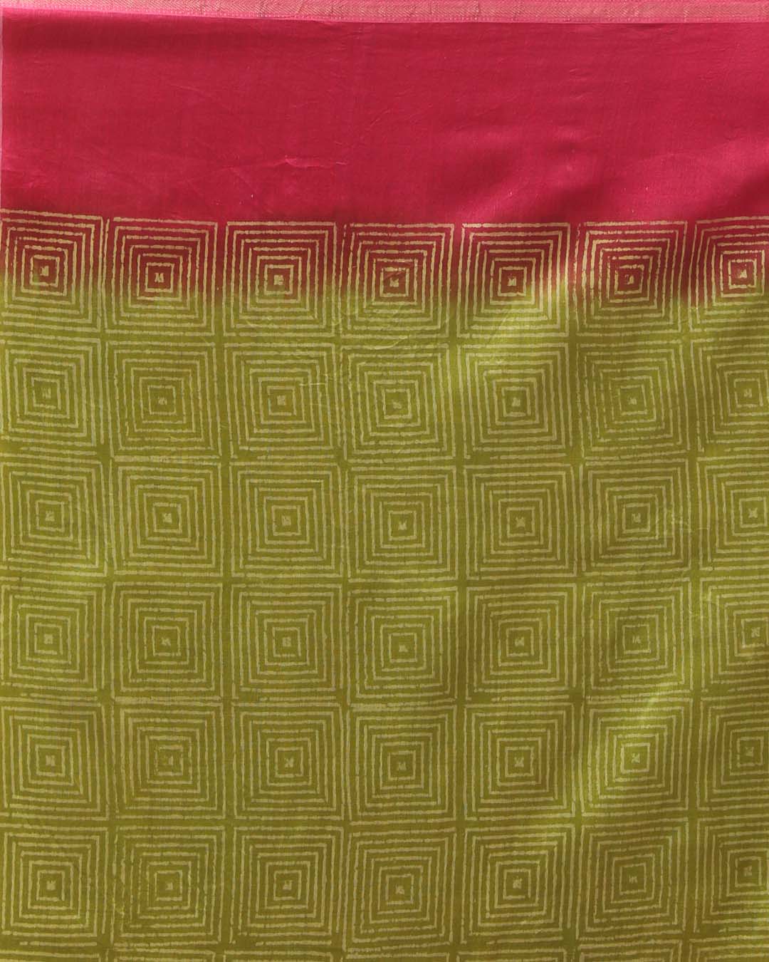 VERDANT HARMONY (BAGRU SILK COTTON SAREE)