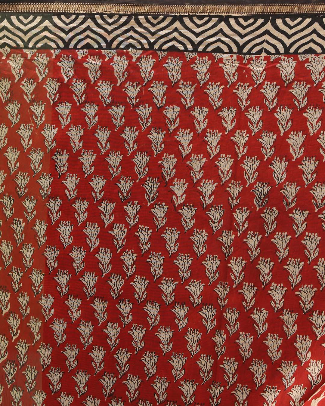 CRIMSON LEGACY (BAGRU SILK COTTON SAREE)