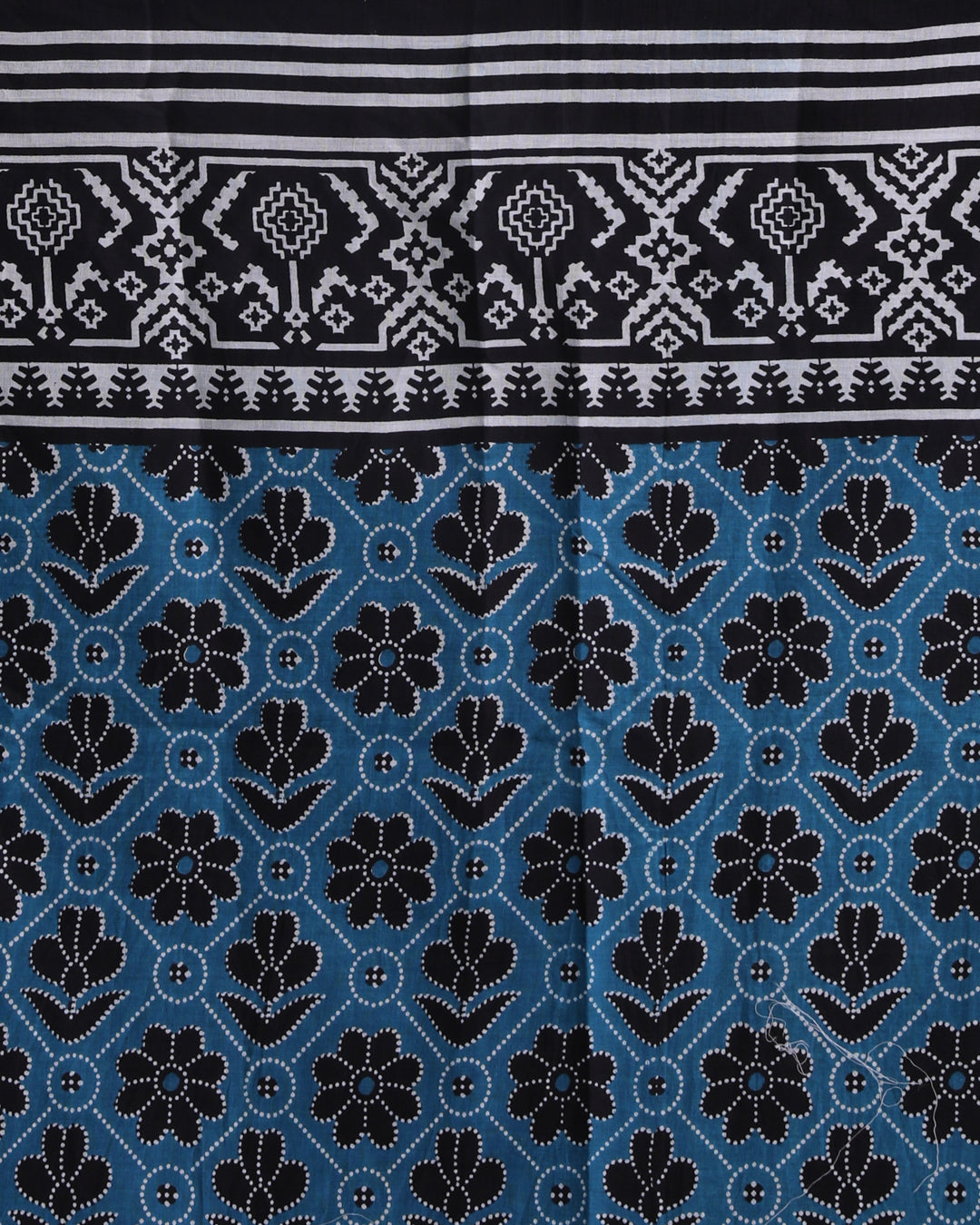 AZURE ELEGANCE (BAGRU MUL MUL COTTON SAREE)