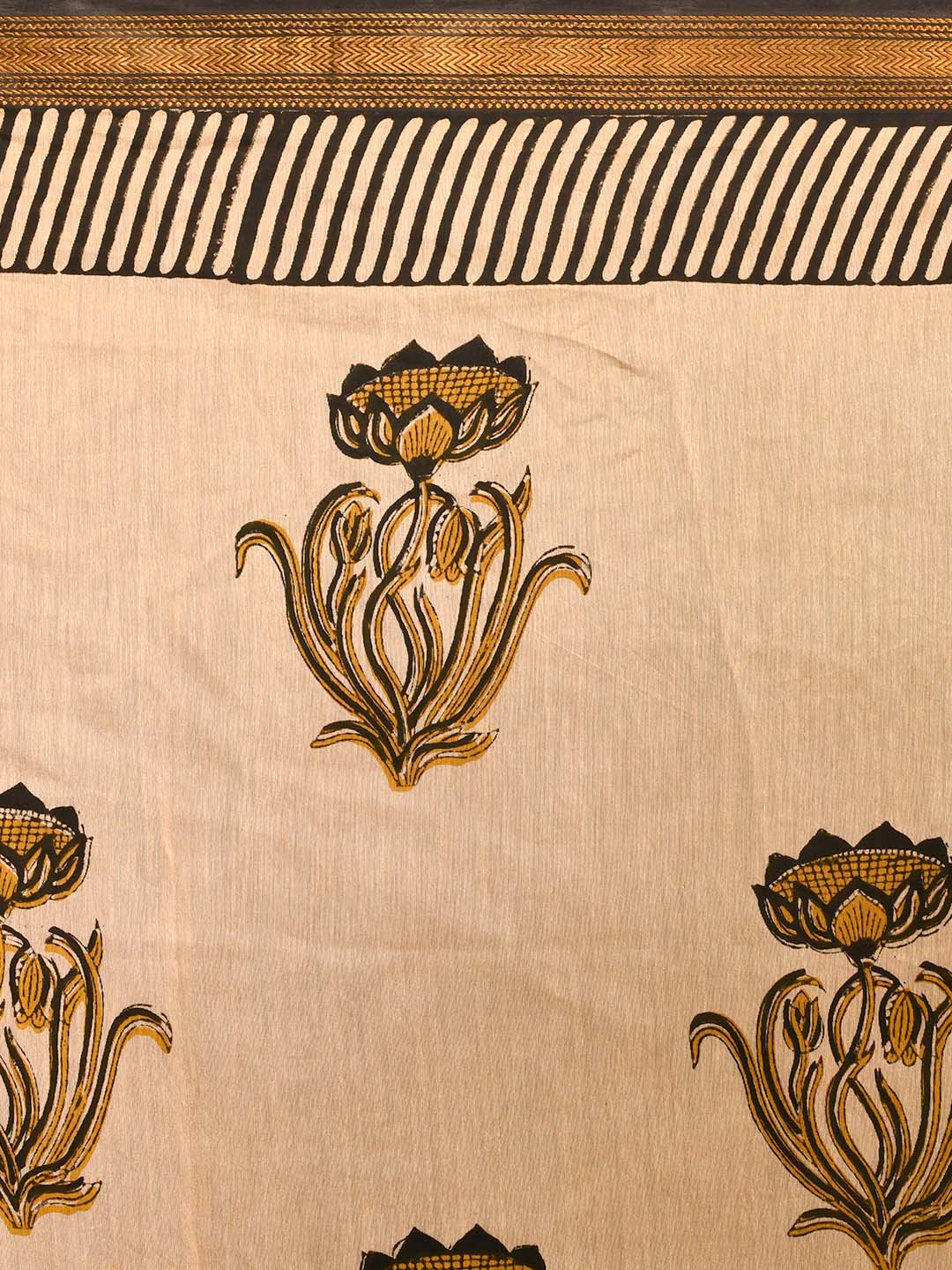 GOLDEN ECHO (BAGRU SILK COTTON SAREE)