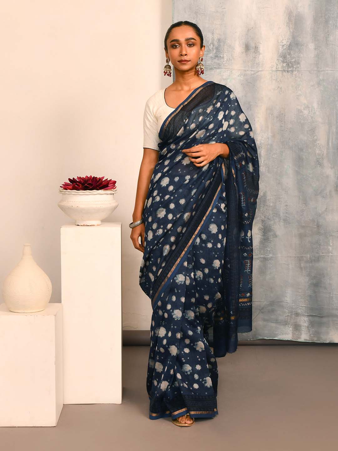 INDIGO HERITAGE (BAGRU SILK COTTON SAREE)