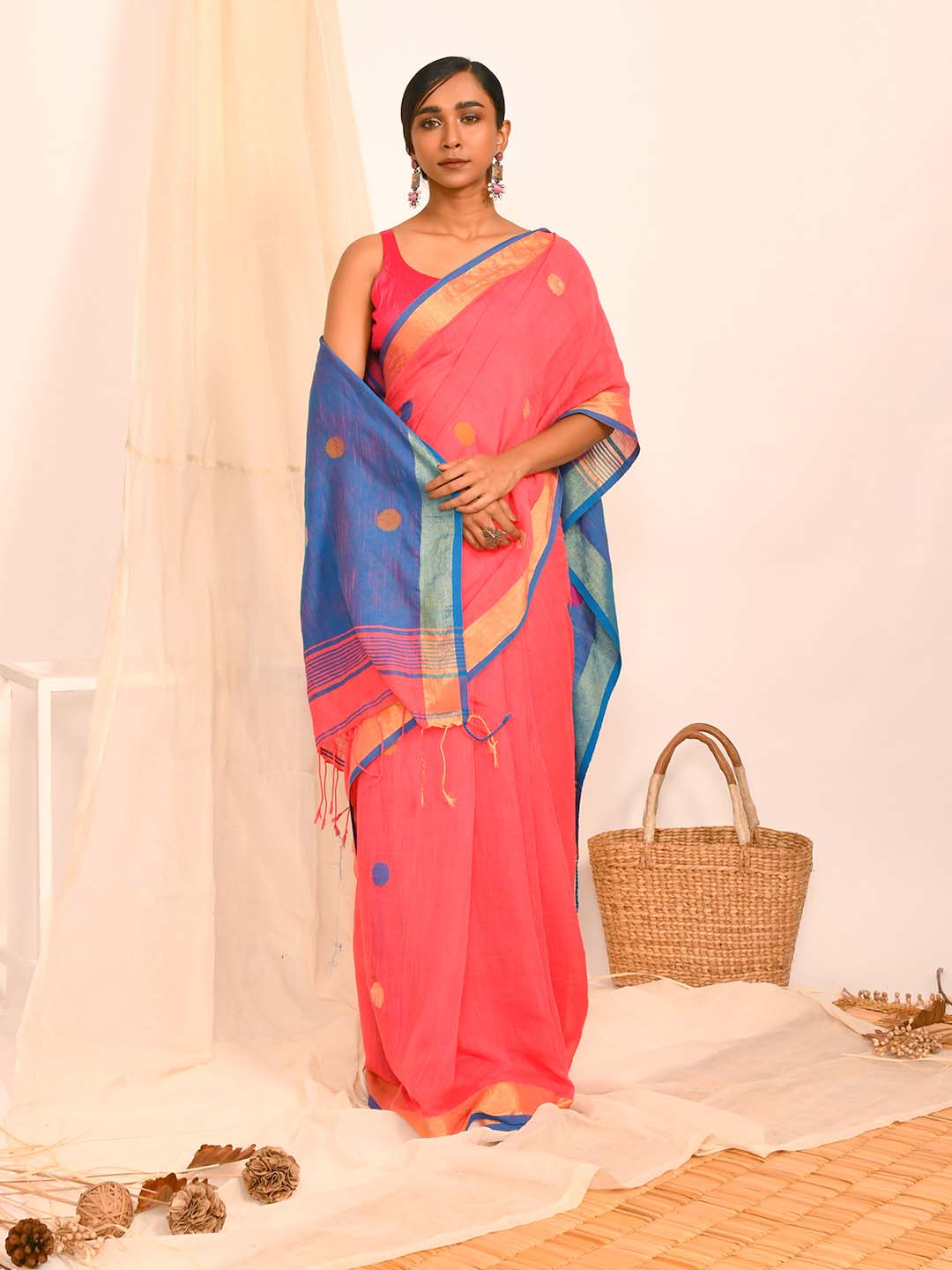 BLUSH RADIANCE (HANDLOOM LIVA SAREE)