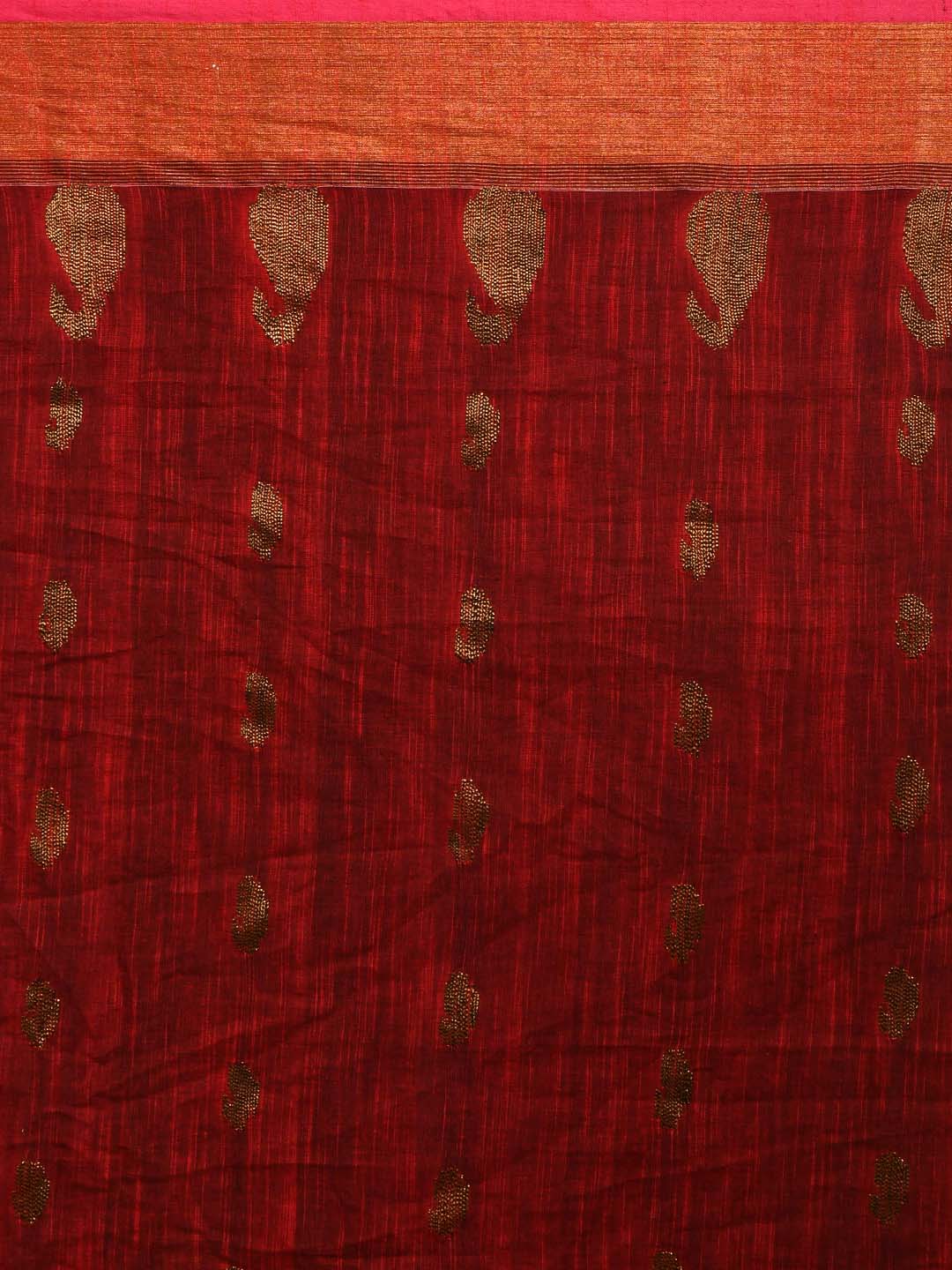 CRIMSON ELEGANCE (HANDLOOM LIVA SAREE)