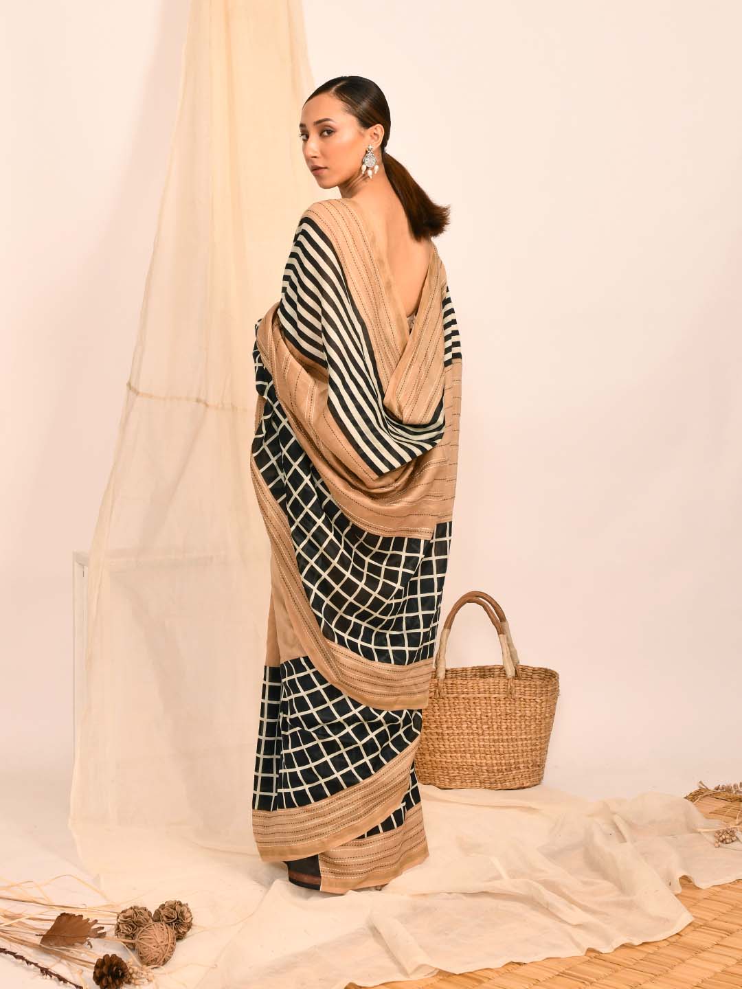 GEOMETRIC HARMONY (CHANDERI SILK COTTON SAREE)