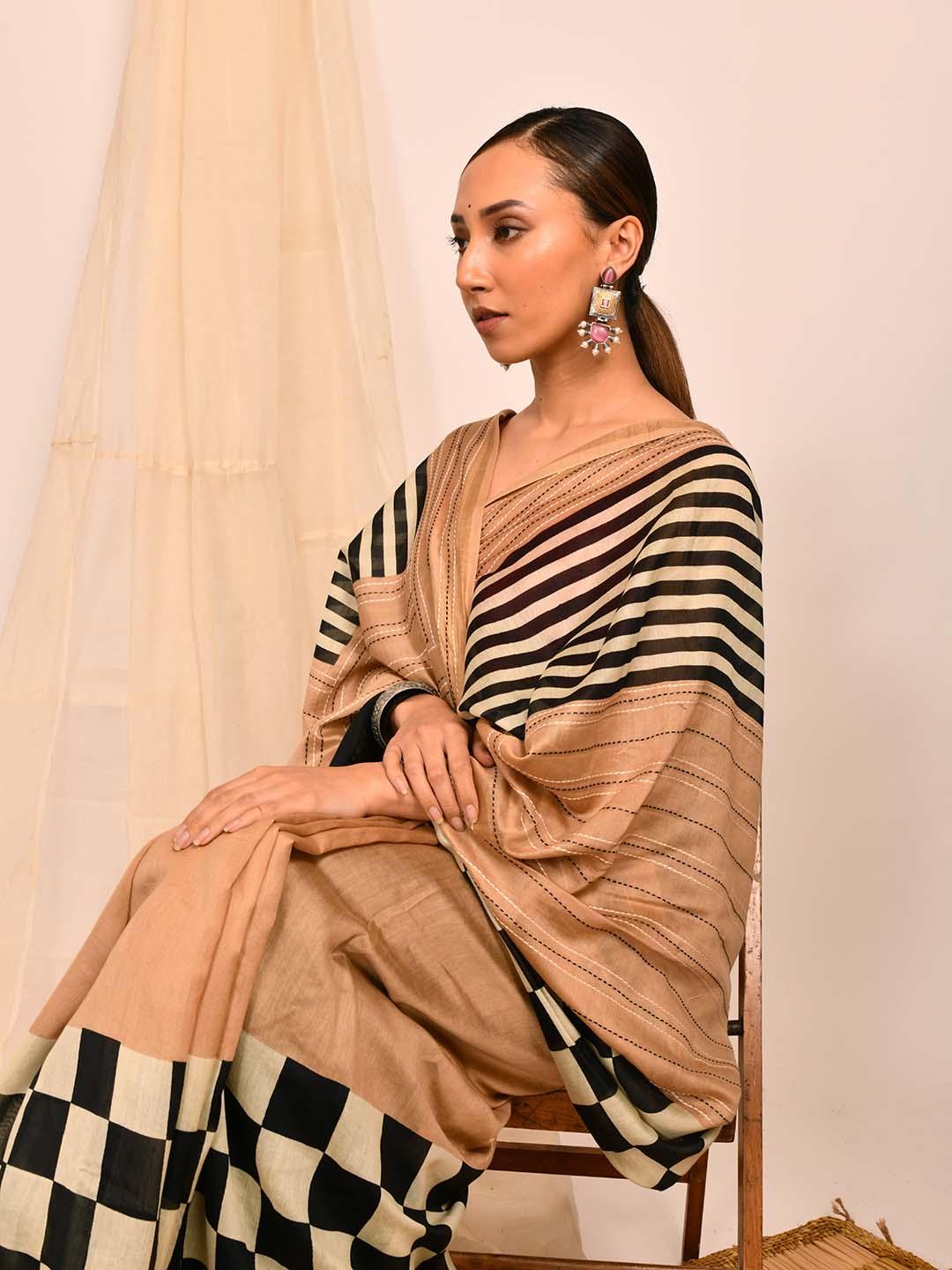 CLASSIC STRIPES (CHANDERI SILK COTTON SAREE)