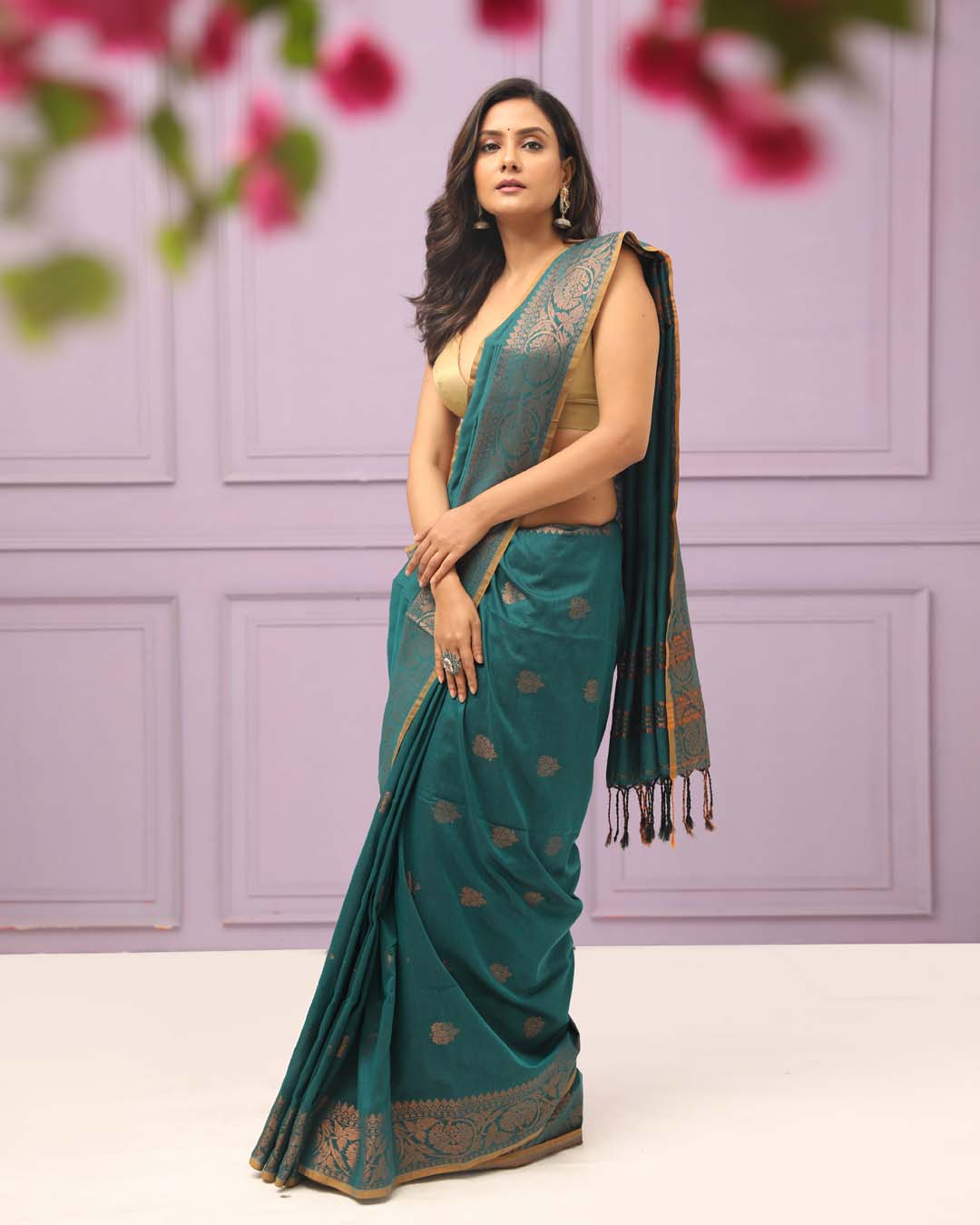 EMERALD WHISPER (HANDLOOM COTTON BLEND SAREE)