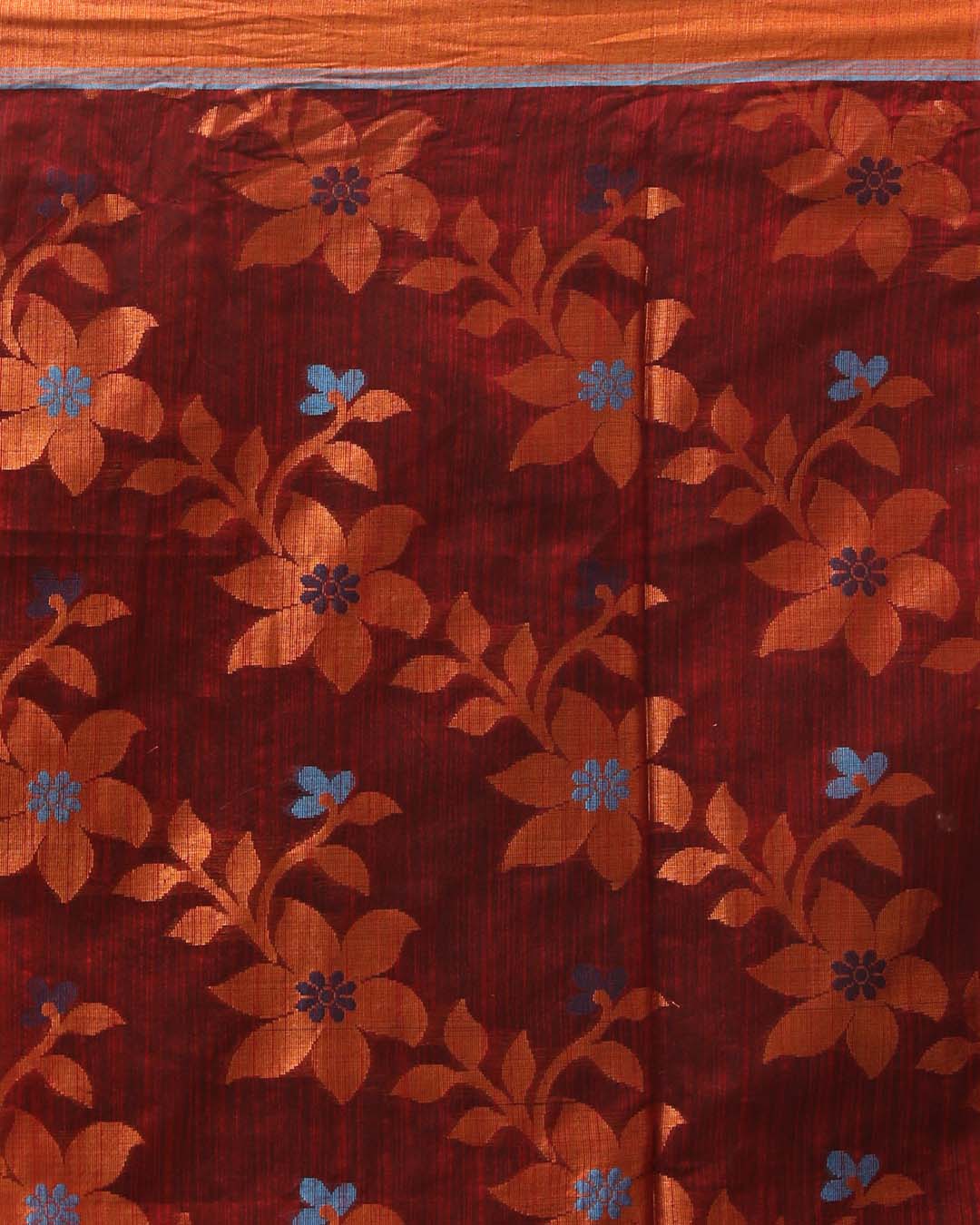 CRIMSON HERITAGE (HANDLOOM COTTON BLEND SAREE)