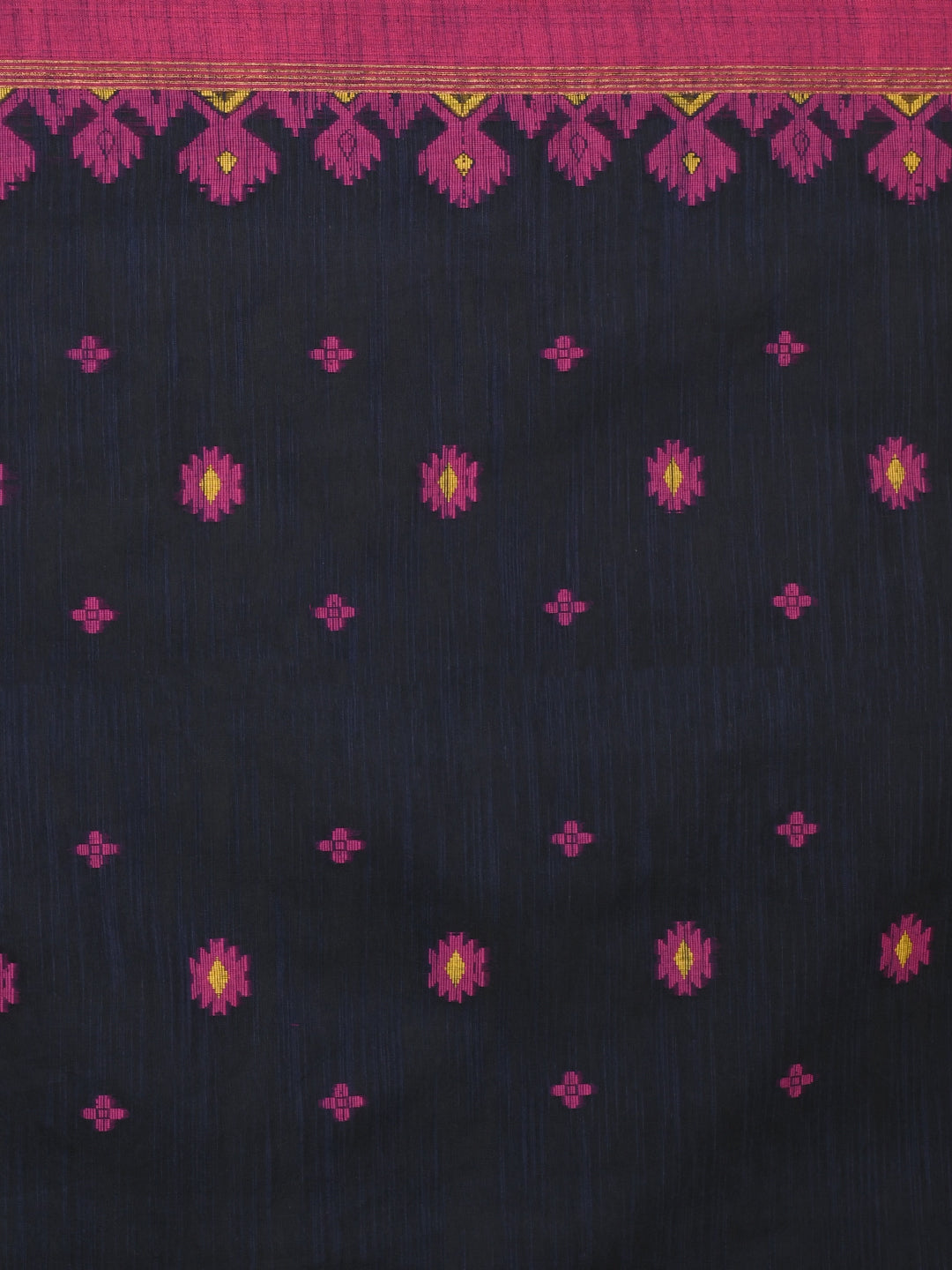MIDNIGHT MAJESTY (HANDLOOM COTTON BLEND SAREE)