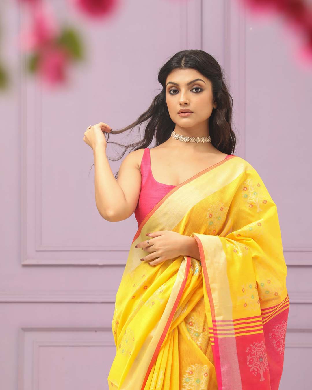 GOLDEN SPLENDOR (HANDLOOM COTTON BLEND SAREE)