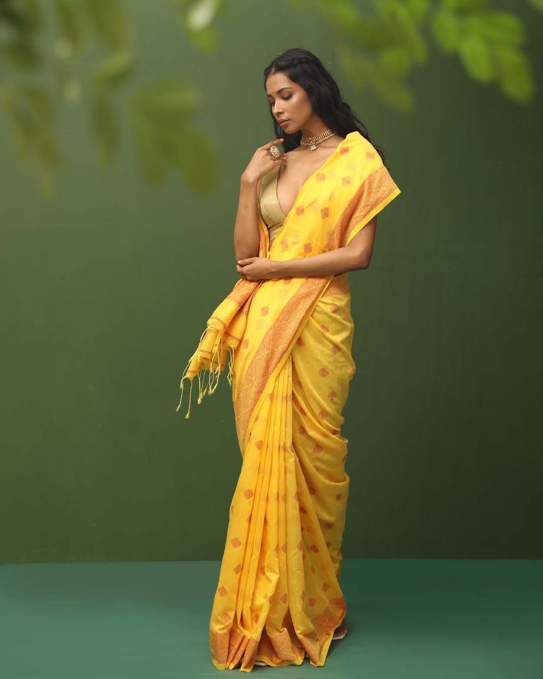 GOLDEN DAWN (HANDLOOM COTTON BLEND SAREE)