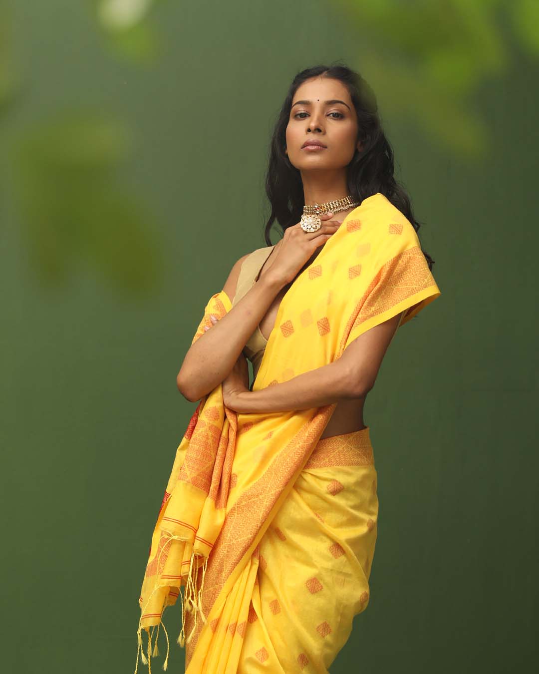 GOLDEN DAWN (HANDLOOM COTTON BLEND SAREE)