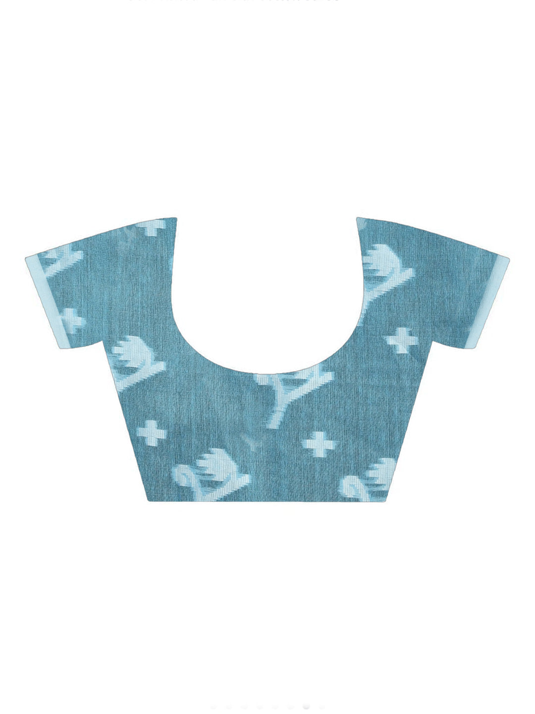 Jamdani Blue Woven Design Traditional Wear(HANDLOOM COTTON BLEND SAREE)